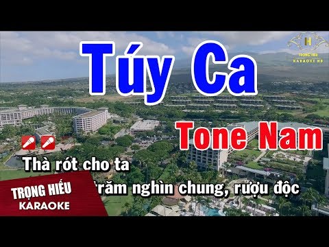 Karaoke Túy Ca Tone Nam Nhạc Sống | Trọng Hiếu