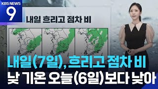 [날씨] 내일(7일), 흐리고 점차 비…낮 기온 오늘(6일)보다 낮아 / KBS 2026.06.06.