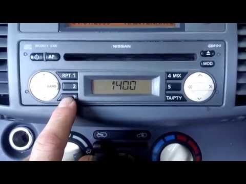 Nissan Micra - How to enter the radio code.
