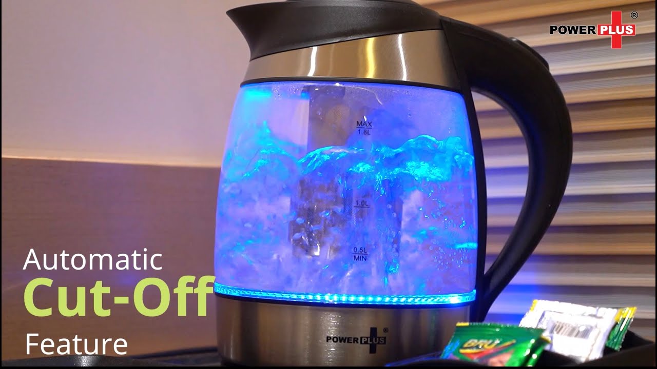 Glass Kettle with Tea infuser basket by Power Plus | Capacity 1.8 L | Auto Cut off
