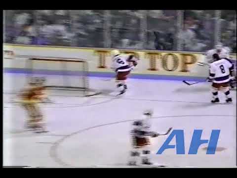 NHL Jan. 13, 1991 Rick Tabaracci,WPG v Theoren Fleury,CGY (hit) (HL) Winnipeg Jets Calgary Flames