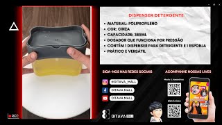Dispenser Sabão 2x1 Detergente Suporte Porta Bucha Esponja