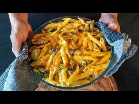 Gratin de penne poulet cheddar courgettes, une recette de famille facile