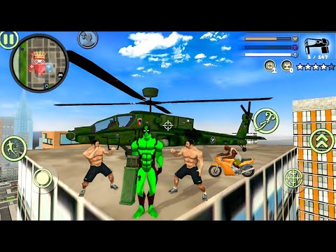 Green Deadpool Rope Hero Vice Town - Fun at Miami Beach - Android Gameplay