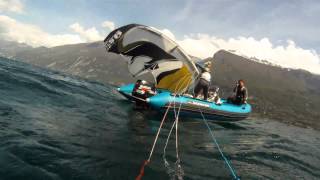 launching kite from boat