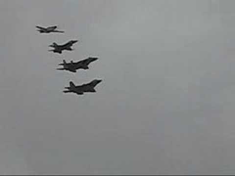 Nellis Airshow P-51 F-16 F-15 F-22 Flyby