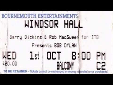 Bob Dylan 1997 UK Autumn Tour – Bournemouth International Centre, Bournemouth UK 1 October 1997