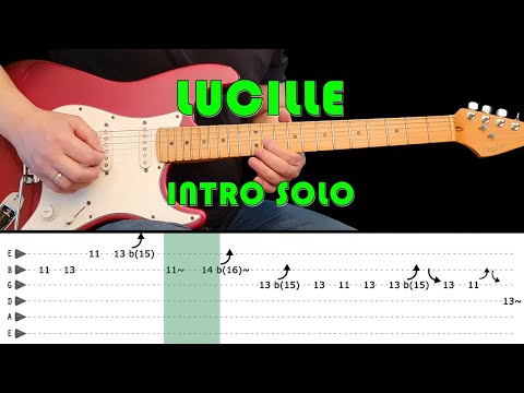 LUCILLE - Guitar lesson - Intro solo with tabs (fast & slow) - B. B. King