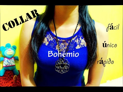 Accesorio Collar bohemio boho con billas y aros/Bisuteria