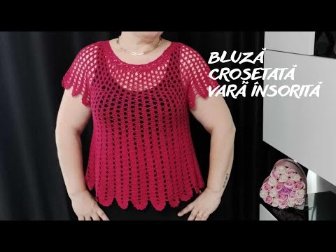Bluza crosetata ,,Vara insorita,, Partea-I- Dantela de  BRUGES