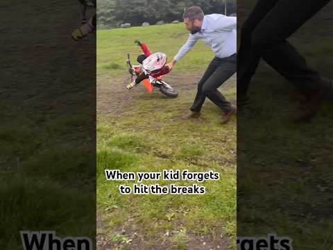 Switching between petrol & electric bikes proves tricky for a 5 year old.  #mx #motovlog #viralshort
