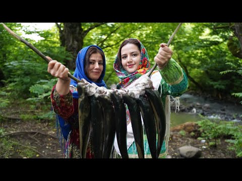 Trout Fish's and Nice Breads Cooked in Rainy Village With Tandoor ♧ Village Cooking