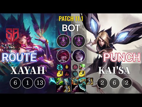 SB Route Xayah vs Punch Kai'Sa Bot - KR Patch 11.1