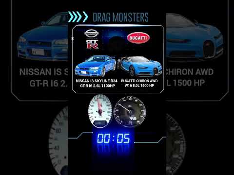 Nissan Skyline gtr34 vs Bugatti Chiron