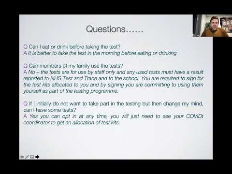 COVID 19 School testing information session