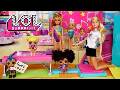 Barbie LOL Doll Family Gymnastics Competition Routine With Baby Goldie