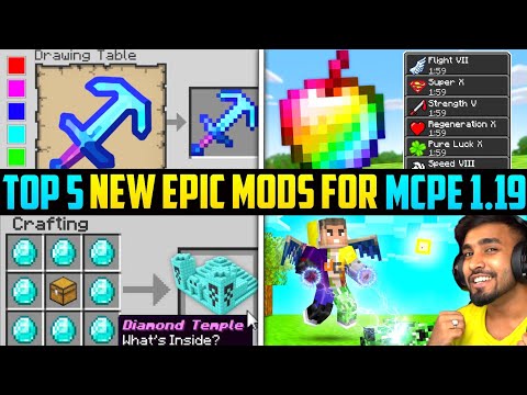 Top 5 Epic Mods For Minecraft Pocket Edition 1.19+ | Best Youtubers Mod Series For MCPE!