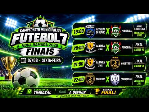 🔴 TRANSMISSÃO AO VIVO das grandes finais do Campeonato Municipal de Futebol 7 de Nova Ramada 2026!
