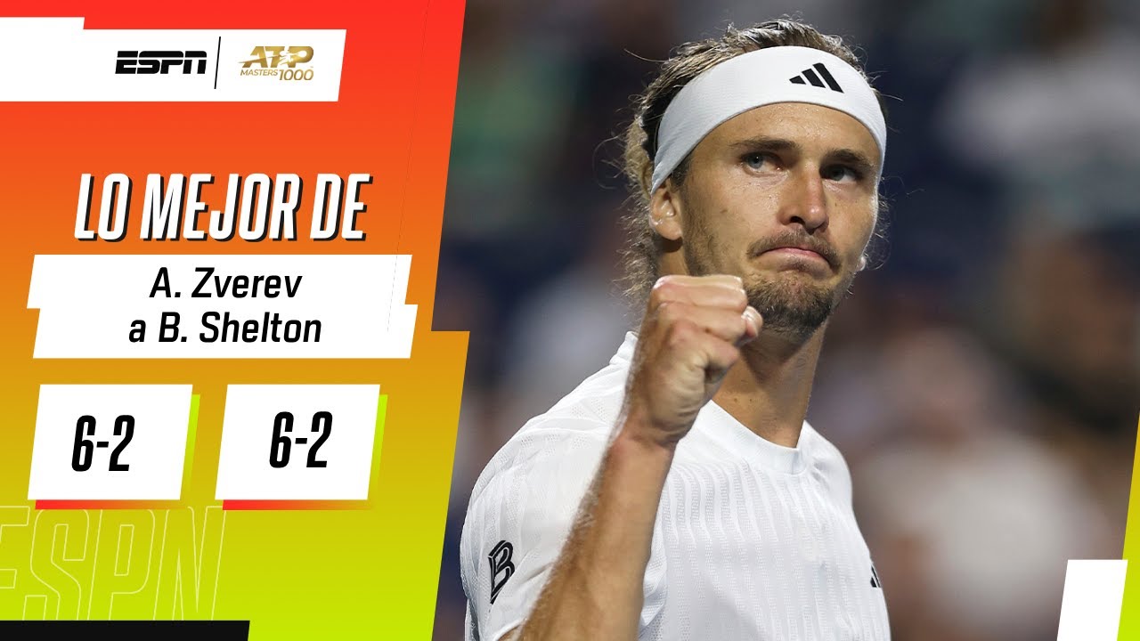 ZVEREV PASÓ POR ENCIMA A SHELTON Y AVANZÓ EN EL MASTERS 1000 DE CINCINNATI | RESUMEN