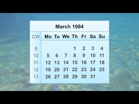 March 1984 Calendar