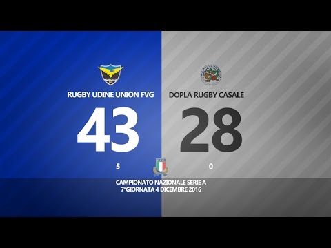 Serie A - 7^ giornata 2016/2017: Rugby Udine Union FVG - Rugby Casale
