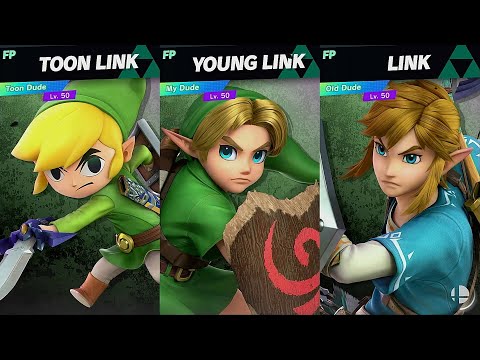 Link Vs. Young Link Vs. Toon Link Amiibo Fight