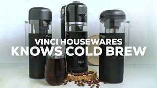 Vinci Housewares Cold Brew Coffee Makers Perfect for Iced Coffee or Cold Brew Coffee