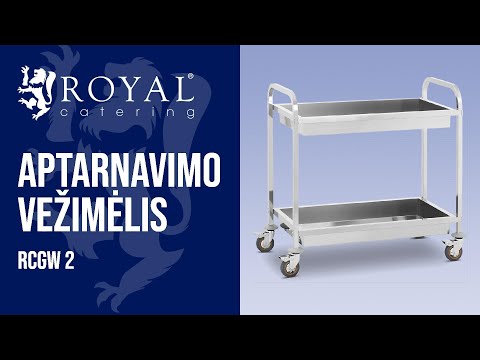 vaizdo įrašas - Aptarnavimo vežimėlis - 2 gilūs padėklai - iki 320 kg