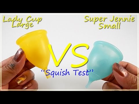 Lady Cup Lg vs Super Jennie Sm "Squish Test" - Menstrual Cups