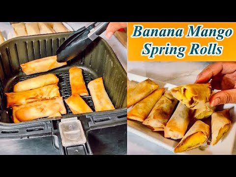 AIR FRIED Banana Rolls | Air Fried Turon | Crispy Plantain Banana rolls #airfryer #plantain