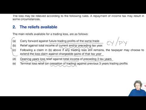 Chapter 6 Tax Adjusted Trading Losses – Individuals (part 1) -  ACCA TX-UK Taxation (FA 2023)