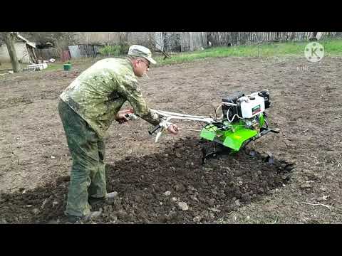 Заводим Дизельный Мотоблок 9 лс Первый Раз ,Пробуем Культивировать 2021