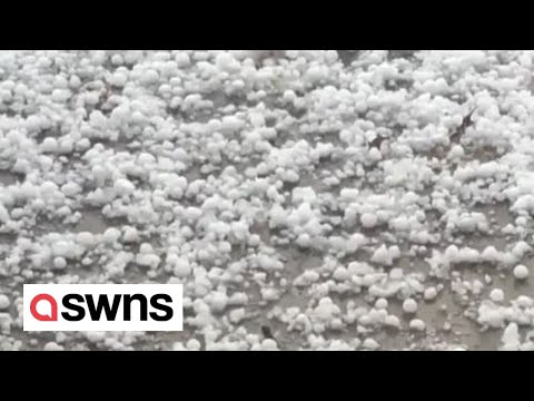 Hailstones the size of marbles as storm hits Texas city | SWNS