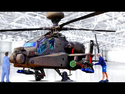 Apache Helicopter Factory: USA Manufacturing process Apache Longbow AH-64 [Assembly line]