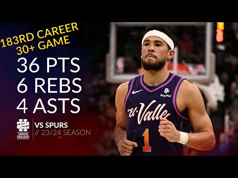 Devin Booker 36 pts 6 rebs 4 asts vs Spurs 23/24 season