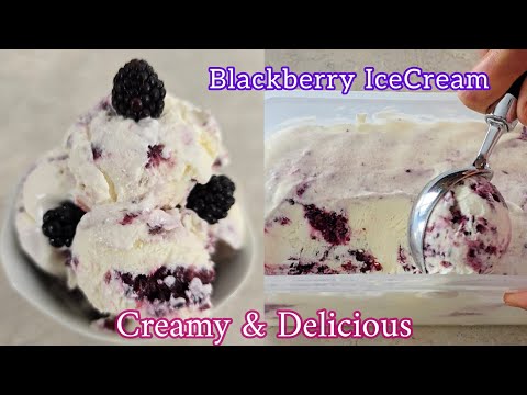 Blackberry Ice Cream Recipe | No Churn Berry Ice Cream | Easy Homemade Blackberry Ice Cream !!!