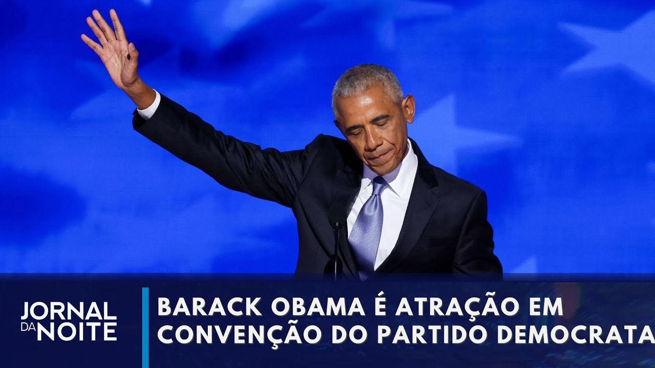 Obama é a atração do segundo dia de convenção do partido democrata | Jornal da Noite