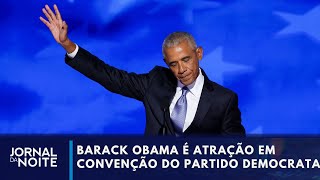Obama é a atração do segundo dia de convenção do partido democrata | Jornal da Noite
