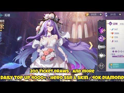 Battle Of SBG Private Server - Daily Top up 4000¥ - 40K Diamond - Hero SSR & Skin - 200 Ticket draw