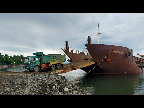 Barge Loading Gravel and Sand