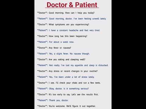 Dialogue writting between Doctor and Patient in English #doctorandpatient #shorts