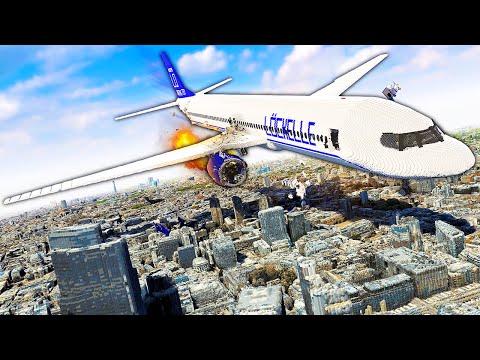 Crash Landing a PLANE in London - Teardown Mods Gameplay