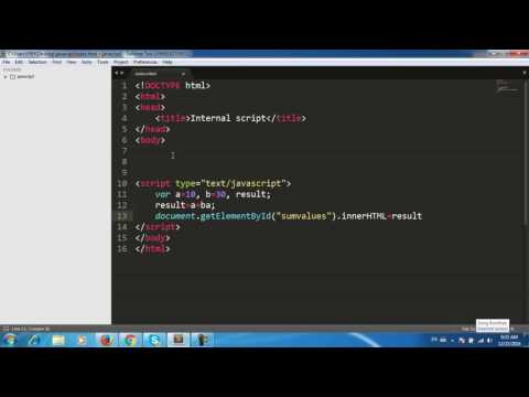 Javascript How To Write Internal Script