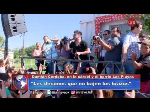 Damián Córdoba en la cárcel y el barrio Las Playas