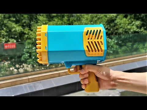 How to Use Bazooka Bubble Gun - Bubble Machine with 69 Holes and Light