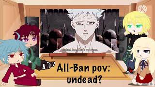My favorite anime characters react to eachother part 3 (Ban) credits in the desk