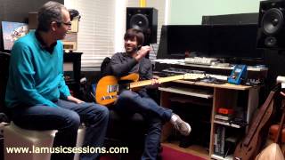 In studio with guitar player Andrew Synowiec