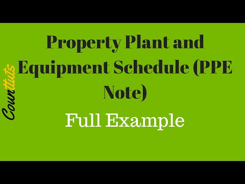 Property Plant and Equipment Schedule (PPE Note) FULL EXAMPLE