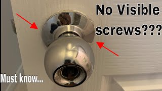 Remove door handle / knob without screws visible