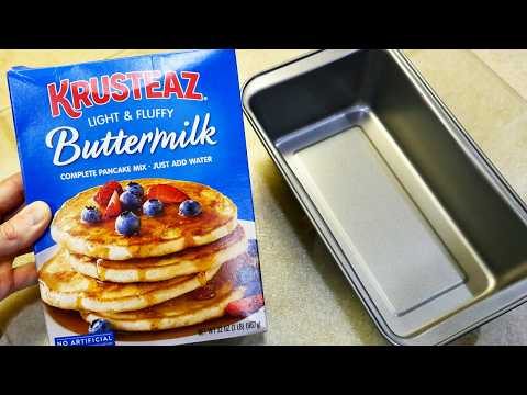If you bake pancake mix in a bread pan..
